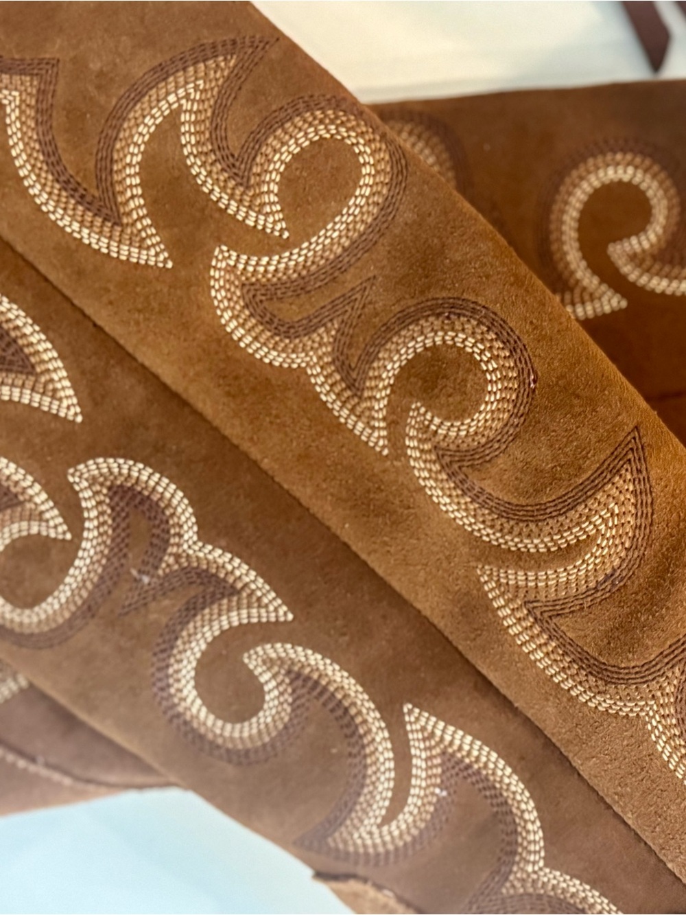 Dingo Ladies Primadonna Suede Snip Toe Brown Tall Western Boots - Picture 6 of 11